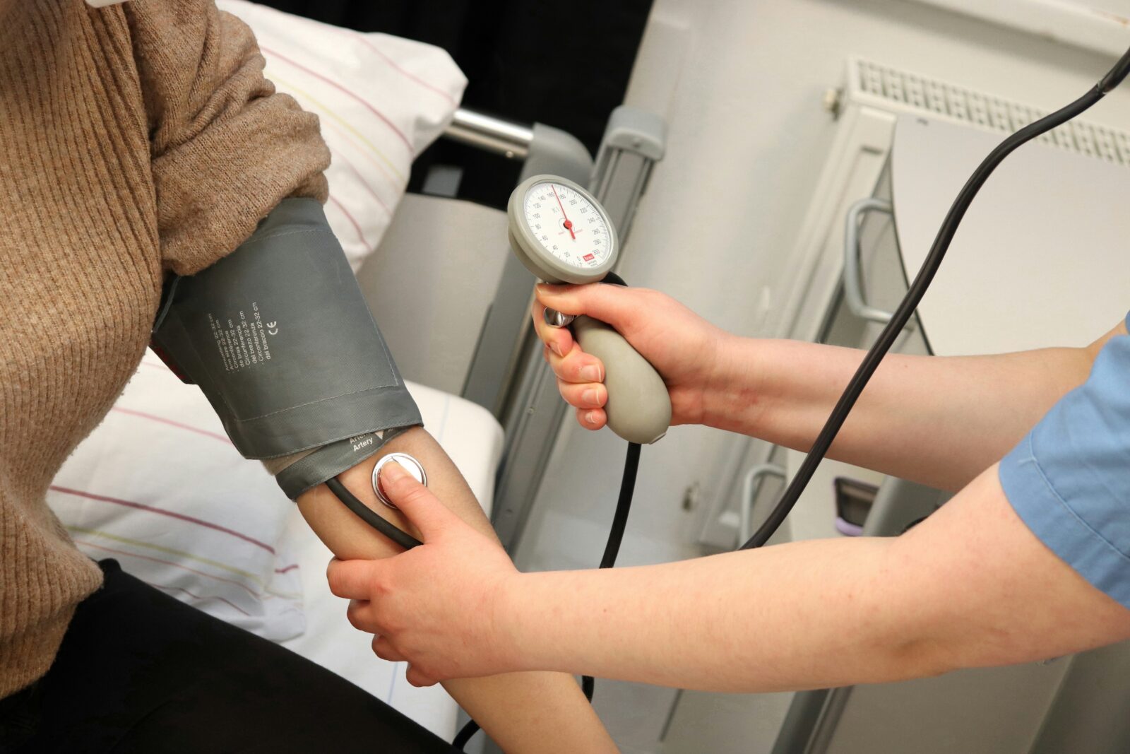 Blood pressure check during routine physical exam in Fairfax